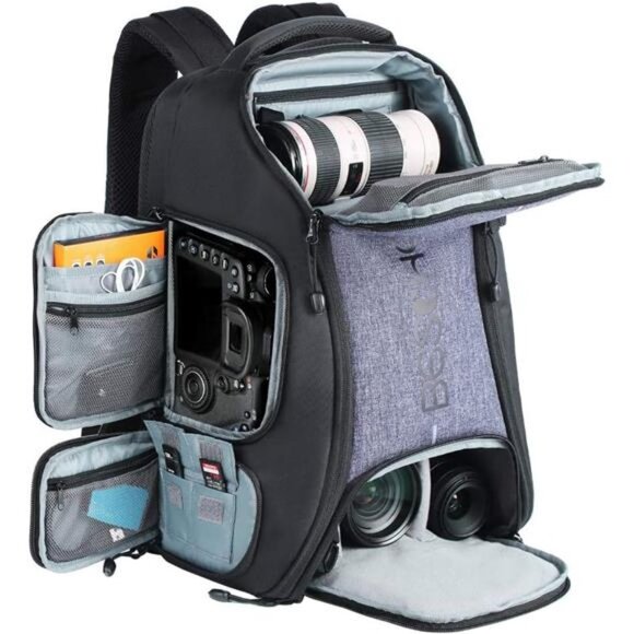 Waterproof Photography Backpack With Tripod Strap and Rain Cover -Large Capacity